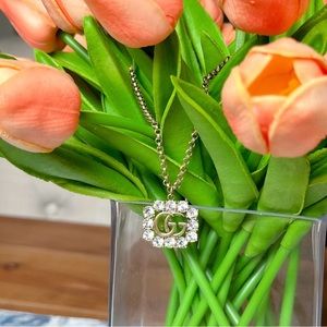 GUCCI GG Marmont gold-tone crystal neckalce